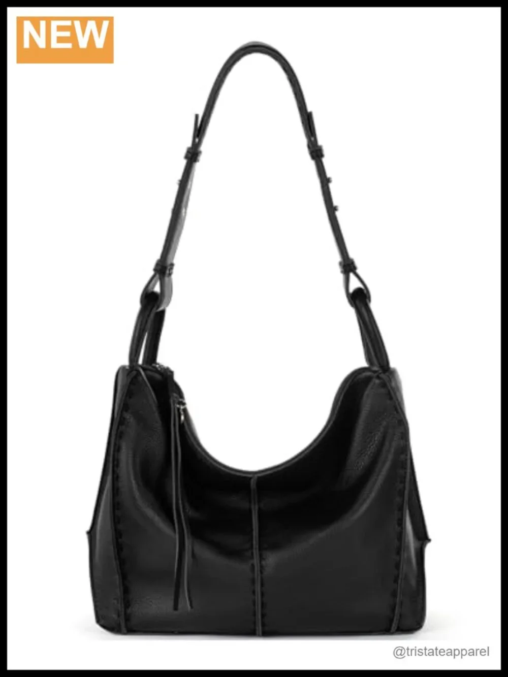 Premium Large Leather Hobo Purse with Zipper Pocket